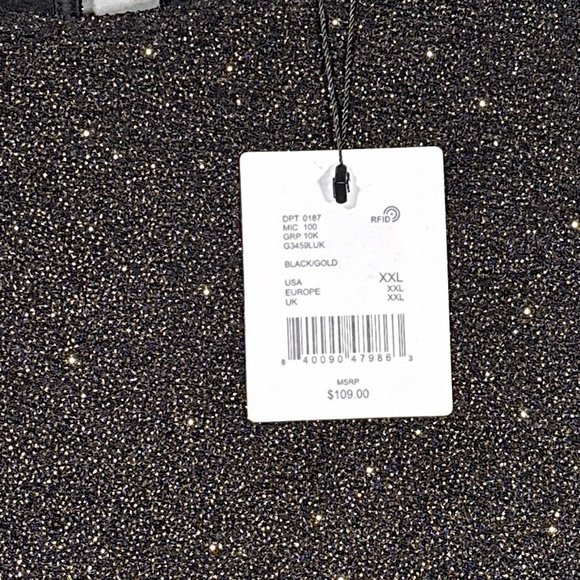 NWT Gibson Latimer Black Gold Stretch Sparkle Long Sleeve Dress Size XXL - Picture 7 of 11